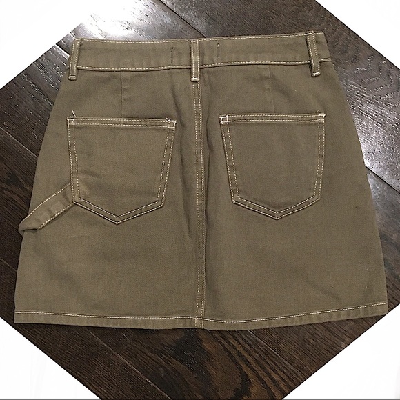 PacSun Olive Green Denim Skirt - Picture 3 of 15